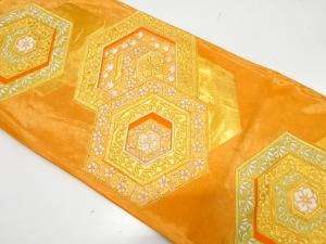 アンティーク　亀甲に花模様織り出し袋帯（材料）